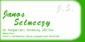 janos selmeczy business card